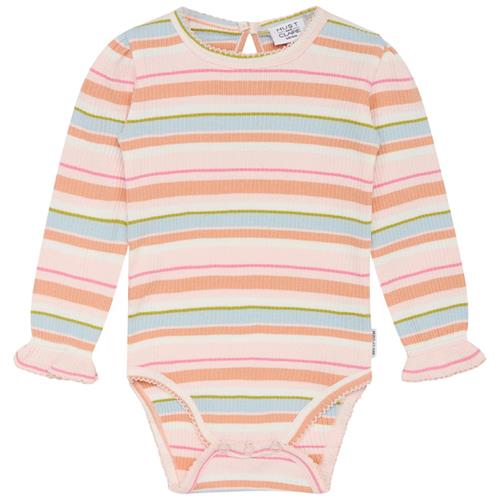 Hust&Claire Beatrix Stribet Ribbet Babybody Icy Pink | Lyserød | 74 cm