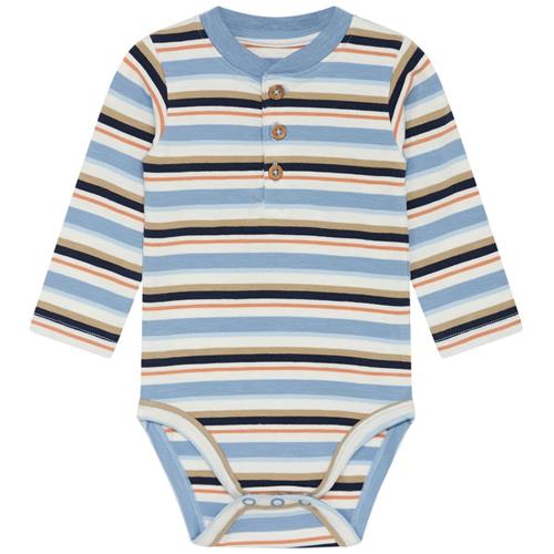 Hust&Claire Bjorn Stribet Babybody Lyseblå | Blå | 68 cm