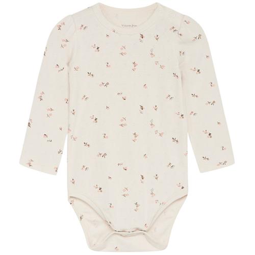 Hust&Claire Bonitta Blomstret Babybody White Sand | Beige | 86 cm