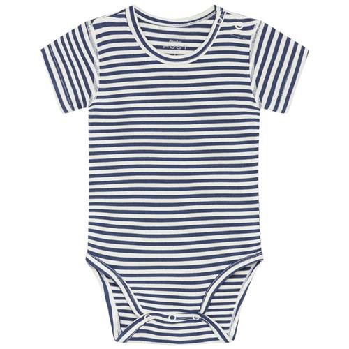 Se Hust&Claire Bue Stribet Babybody Blue Moon | Blå | 56 cm ved Babyshop