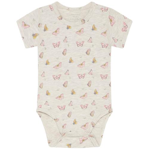 Se Hust&Claire Bue Mønstret Babybody Shrimp | Lyserød | 74 cm ved Babyshop