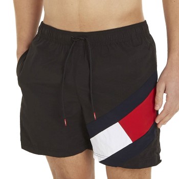 Tommy Hilfiger Badebukser Solid Flag Swim Shorts Sort nylon Large Herre