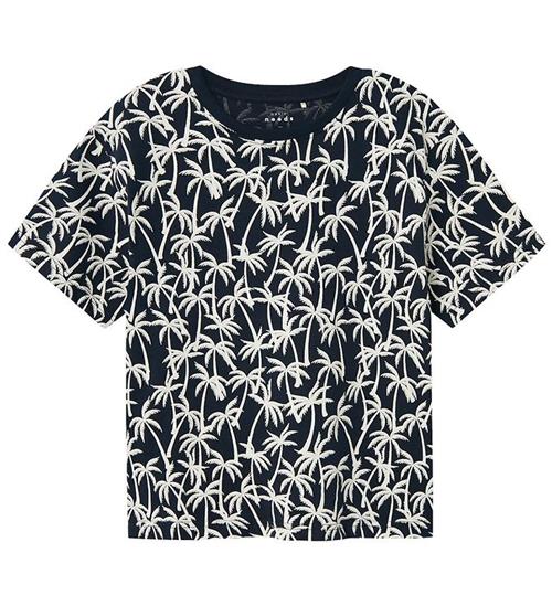 Name It Name It T-shirt - NkmValther - Dark Sapphire/Palms