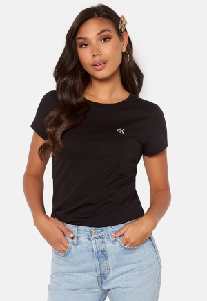 Se Calvin Klein Jeans CK Embroidery Slim Tee Black L ved Bubbleroom