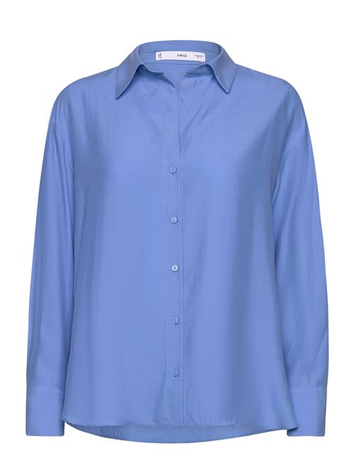 Mango Lyocell Fluid Shirt Mango Blue