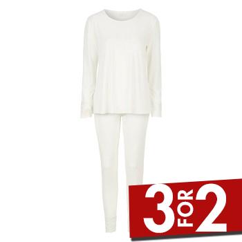 Damella Viscose Plain Pyjamas Set Elfenben viskose Large Dame