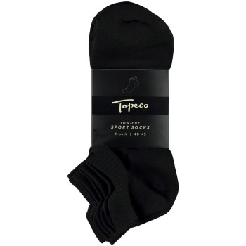 Topeco Strømper 4P Low Cut Sport Socks Sort polyamid Str 40/45 Herre