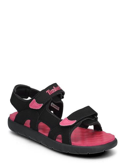 Perkins Row Backstrap Sandal Black W Bright Pink Timberland Black