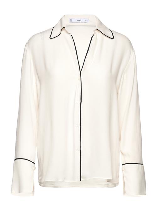 Mango Contrast Trim Shirt Mango Beige