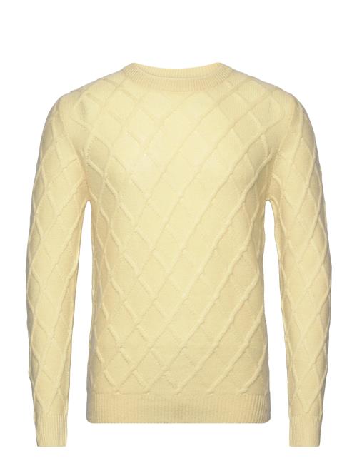 Davida Cashmere Man O-Neck Cable Sweater Davida Cashmere Yellow