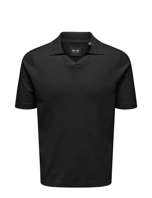 ONLY & SONS Onsdal Life Reg Ss 14 Resort Polo Knit ONLY & SONS Black