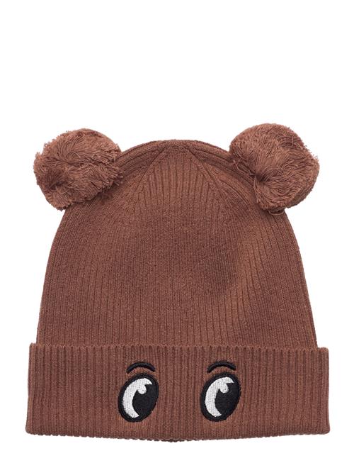 Lindex Knitted Beanie Animal Pompom Lindex Brown