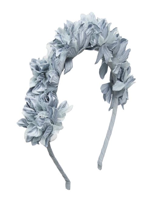 Headband With Embossed Flowers Mango Blue