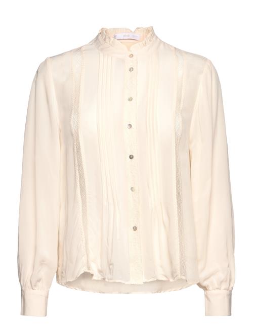 Se Mango Lace Trim Shirt Mango Cream ved Booztlet