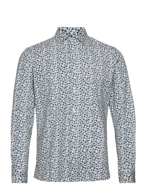 Clean Formal Aop Stretch Shirt Ls Clean Cut Copenhagen Blue