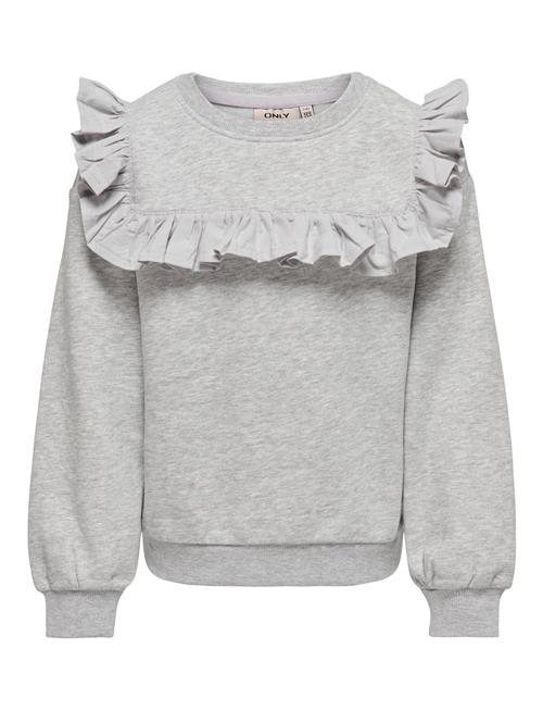 Se Kids Only Kogofelia L/S Frill O-Neck Bo Swt Kids Only Grey ved Booztlet