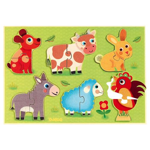 Se Djeco Coucou Cow Puslespil | Grønn | 2-6 years ved Babyshop