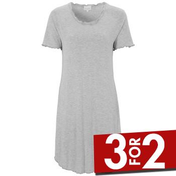 Damella Bamboo Plain Short Sleeve Nightdress Lysegrå Bambus Large Dame