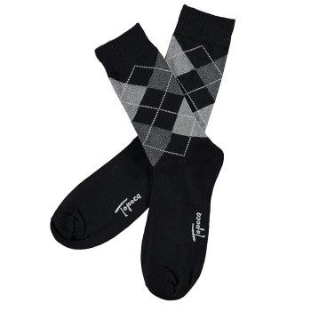 Topeco Strømper 3P Mens Classic Socks Argyle Sort Str 41/45 Herre