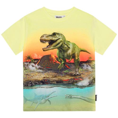 Se Molo GOTS Riley T-shirt Volcano Dino | Gul | 140 cm ved Babyshop