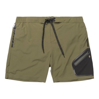 Se Panos Emporio Badebukser Tech Boardshorts Mørkgrøn  polyamid Small Herre ved Timarco