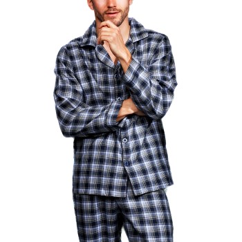 Se Topeco Mens Cotton Pyjama Marineblå bomuld Small Herre ved Timarco