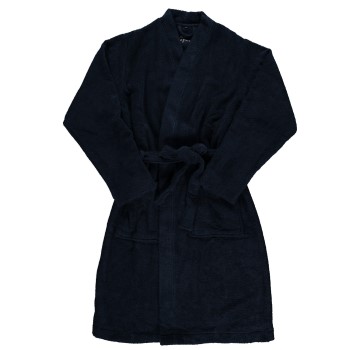 Se Topeco Mens Terry Bathrobe Marineblå bomuld S/M Herre ved Timarco