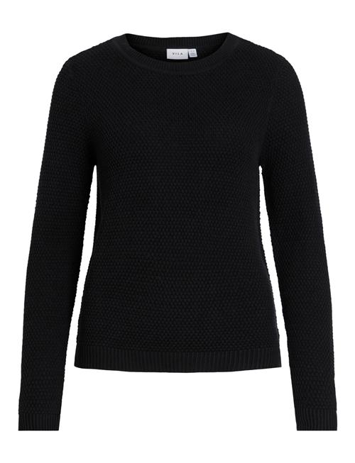 Vidalo O-Neck L/S Knit Top- Noos Vila Black