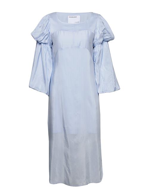 DESIGNERS, REMIX Straight Midi-Length Dress With Voluminous Sleeves DESIGNERS, REMIX Blue