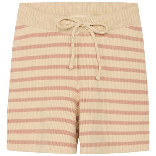 Flöss Fyle Strikket Stribet Shorts Acorn/Warm Cotton | Beige | 68 cm