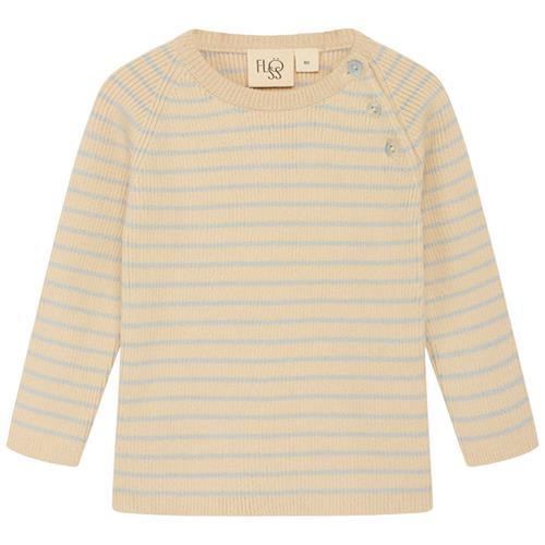 Flöss Flye Stribet Trøje Sea Salt/Warm Cotton | Beige | 62 cm