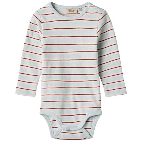 Wheat Freddie Stribet Babybody Lyseblå | Blå | 68 cm