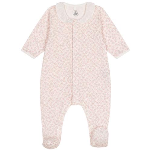 Se Petit Bateau Blomstret Sparkedragt Cremefarvet | Lyserød | 9 months ved Babyshop