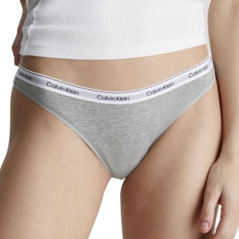 Calvin Klein Trusser Modern Logo Thong Grå bomuld Small Dame