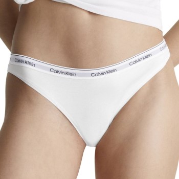 Calvin Klein Trusser Modern Logo Thong Hvid bomuld Large Dame