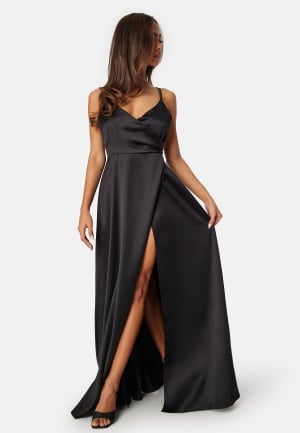 Se Bubbleroom Occasion Satin Gown Black 36 ved Bubbleroom