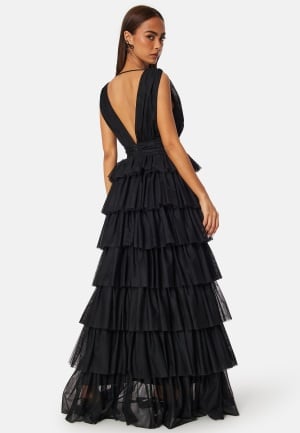 Se Bubbleroom Occasion Tulle Frill Gown Black 36 ved Bubbleroom