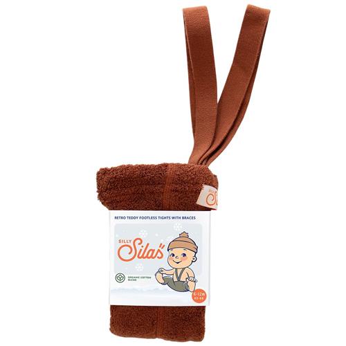 Se Silly Silas GOTS Teddy Fodsløse Strømpebukser Cinnamon | Brun | 1-2 years ved Babyshop