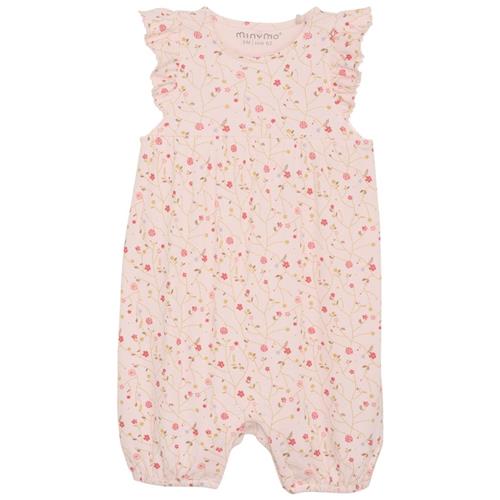 Minymo Blomstret Ribbet Romper Dogwood | Lyserød | 56 cm