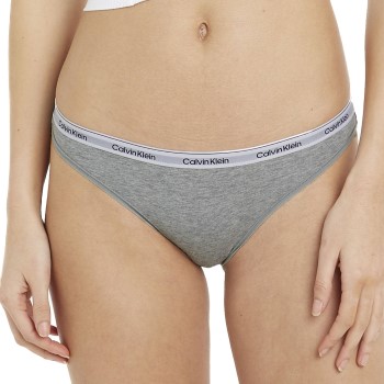 Calvin Klein Trusser 3P Low Rise Bikini Briefs Hvid/Grå bomuld Large Dame