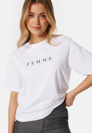 Se SELECTED FEMME Slfvilja SS printed tee White/Print L ved Bubbleroom