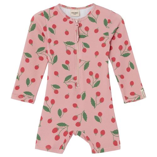Kuling Paros Mønstret UV-dragt Med Hindbær Woody Rose 110/116 cm  Lyserød  110/116 cm  Unisex