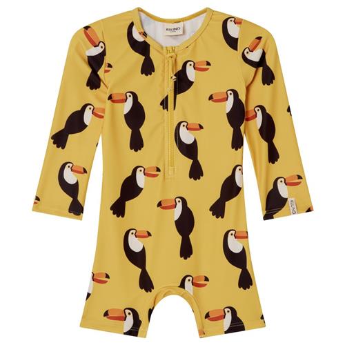 Kuling Paros Mønstret UV-dragt Med Tukaner Harvest Yellow 98/104 cm  Gul  98/104 cm  Unisex