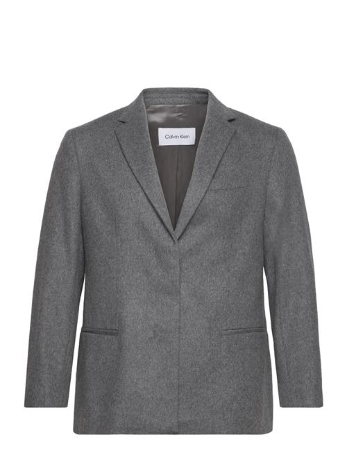 Calvin Klein Flannel Wool Tailored Blazer Calvin Klein Grey