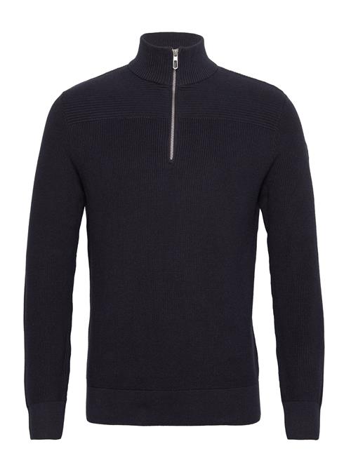 Se Tom Tailor Structured Knit Troyer Tom Tailor Navy ved Booztlet