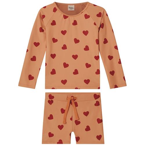 Kuling Rhodes Hjertemønstret UV-sæt Terracotta 122/128 cm  Orange.  122/128 cm  Unisex