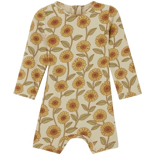 Buddy & Hope Billie Mønstret UV-dragt Med Solsikker Cremefarvet 86/92 cm  Gul  86/92 cm  Unisex