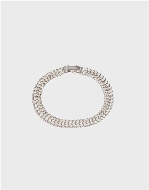 Se Muli Collection - Sølv - Silver Double Curb Chain Bracelet ved Nelly