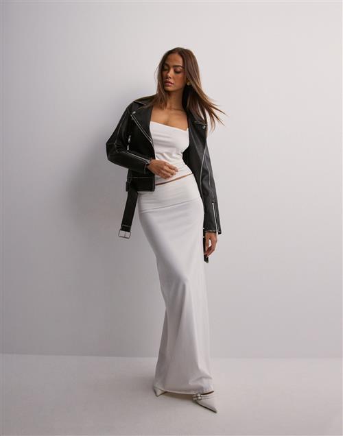 Nelly - Hvid - Low Waist Folded Maxi Skirt