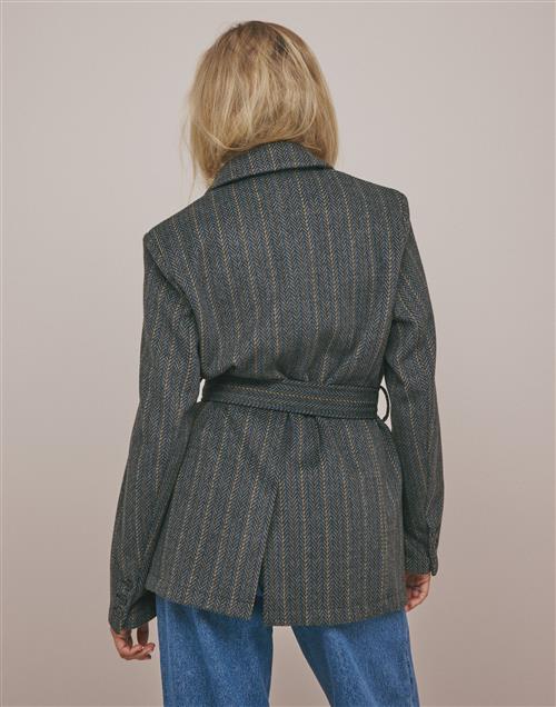 Nelly - Grå - Belted Warm Blazer